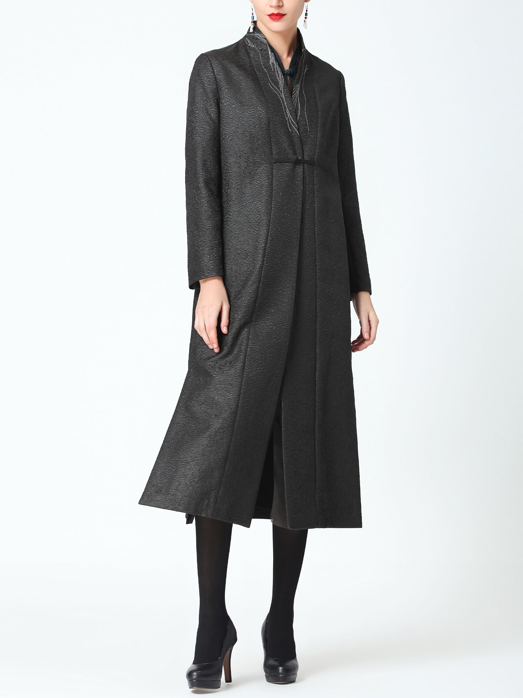 Gambiered Guangdong Cotton-Silk Trench Coat