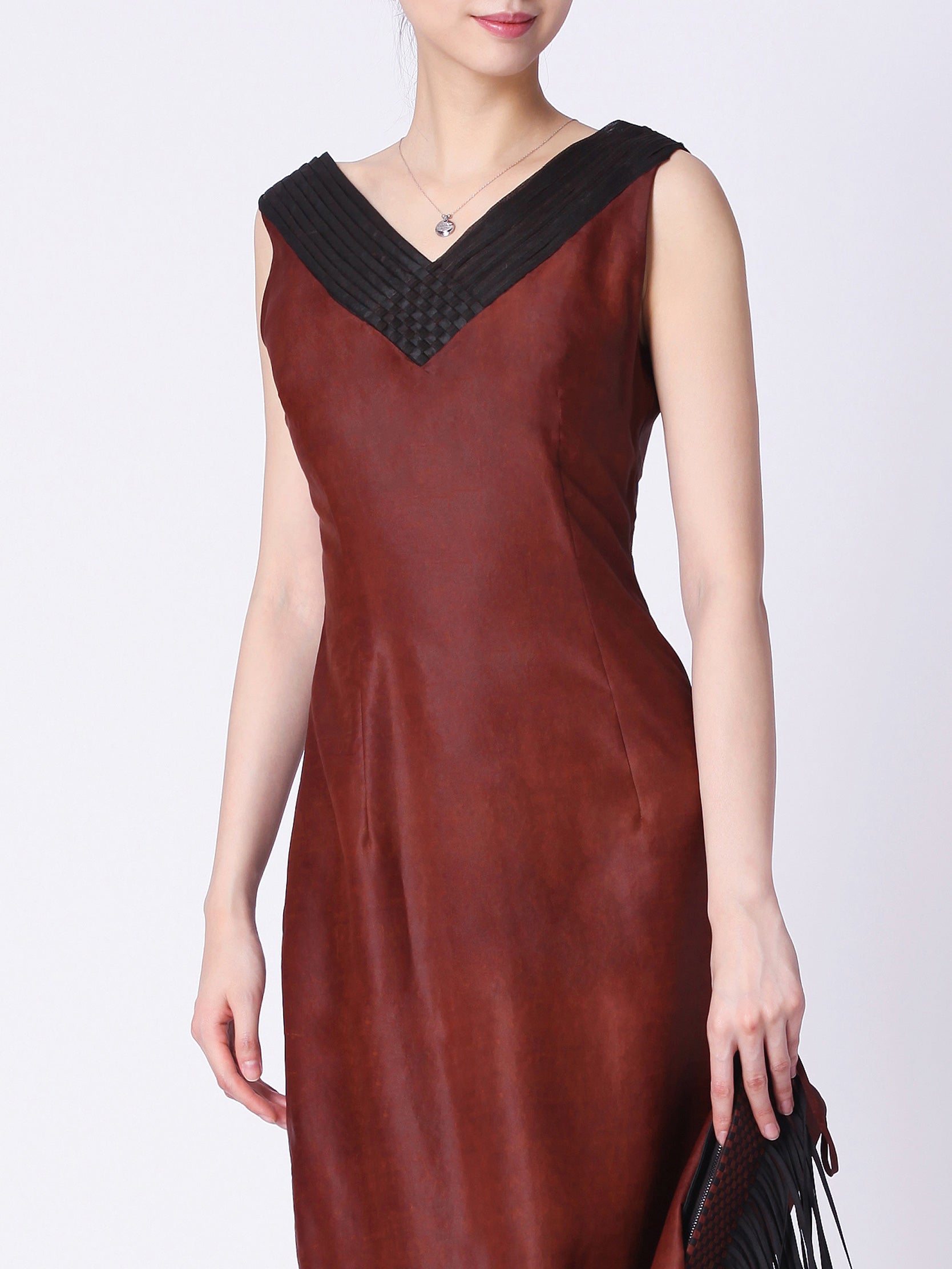 Semi-Gambiered Guangdong Silk Evening Dress