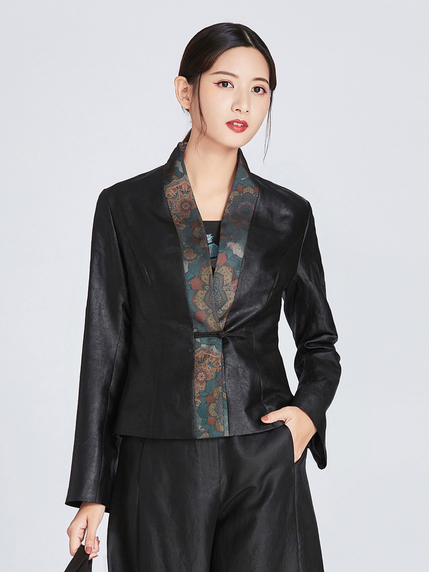 Gambiered Guangdong Habotai Silk Binding Jacket